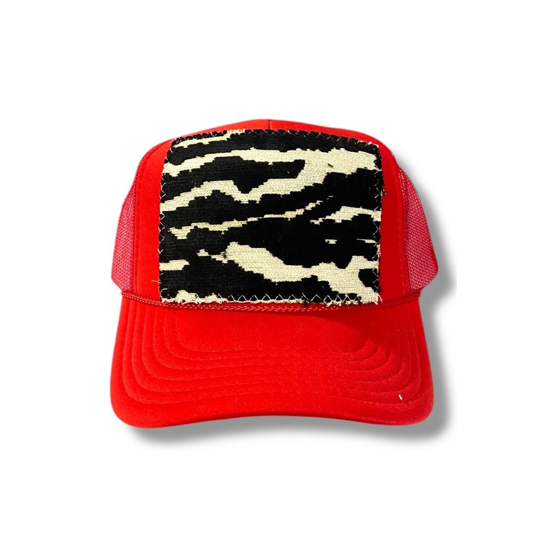 Kilim Trucker Hat Red Zebra
