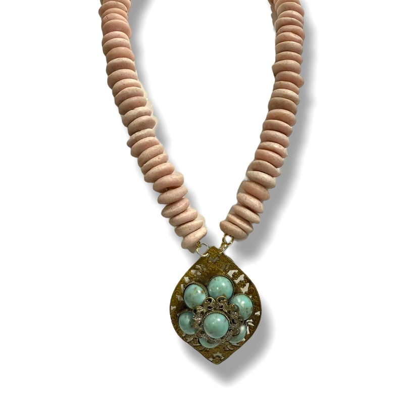 Made in the Deep South 1930s Brooch 1970s Glass Bead Necklace