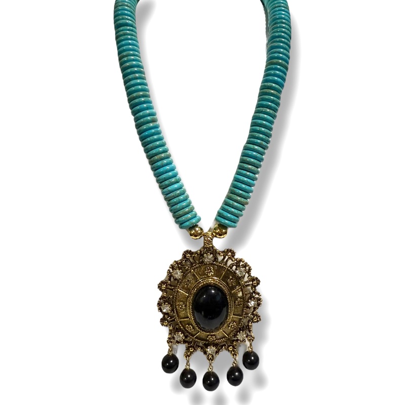 Made in the Deep South 1960s Pendant 1960s Turquoise Necklace