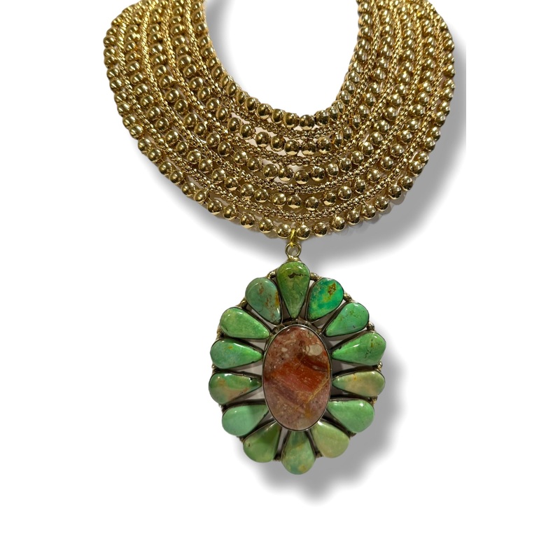 Made in the Deep South 1970s Turquoise & Agate 1970s Necklace