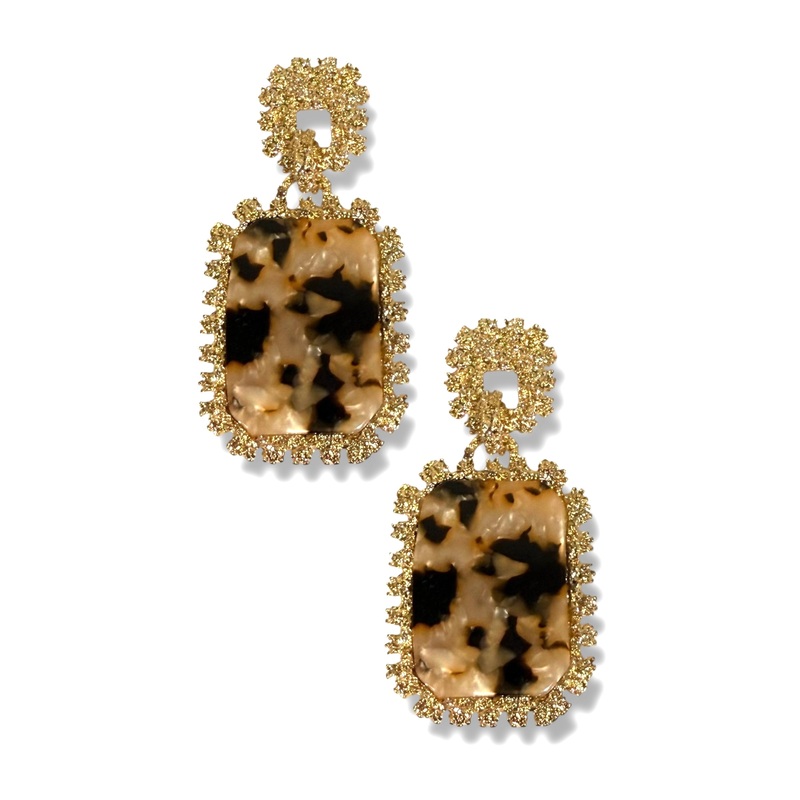 More for Me Tortoise and Gold Earrings