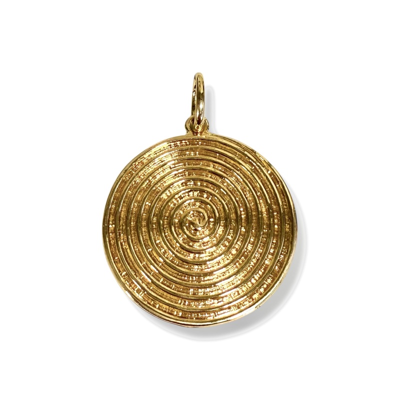 Switching Up Gold Swirl Round Charm Pendant