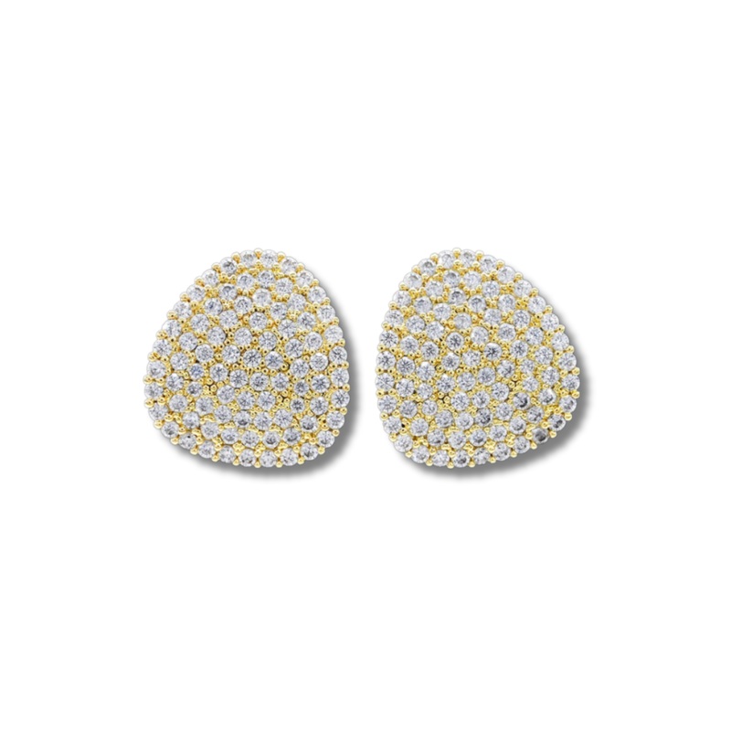 Alex Paved Stud Earrings|Gold