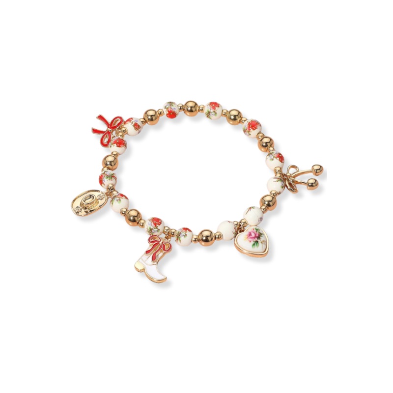 Boot’n And Scoot’n Gold Beaded Bracelet