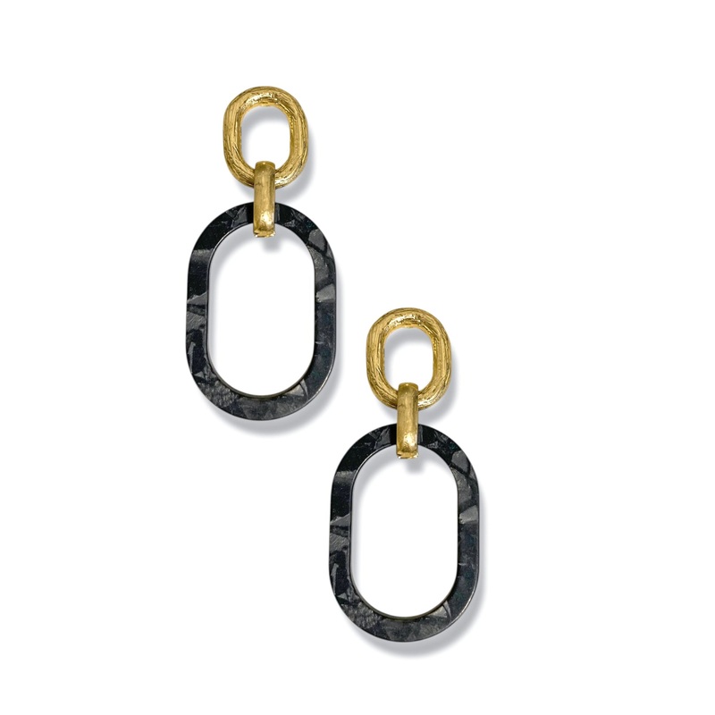 Cliff Hanger Oval Drop Earrings