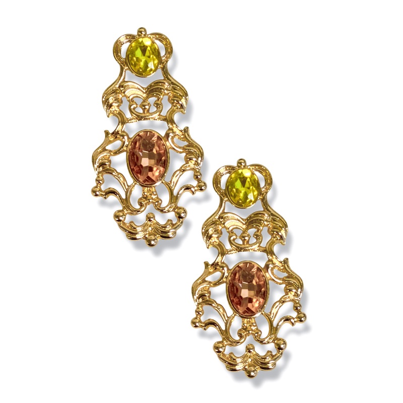 Elegant Evening Gold Statement Earrings