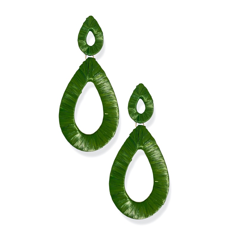 Found You Linked Raffia Teardrop Earrings