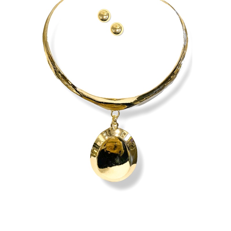 Holly Pendant Choker Necklace|Gold