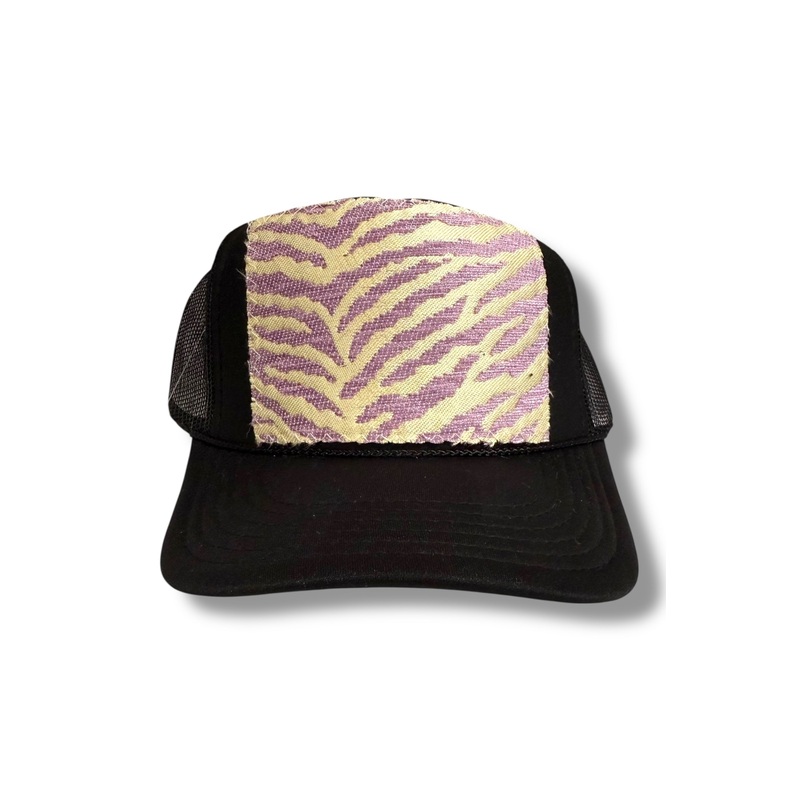 Kilim Trucker Hat -Black w/Lavender Tiger Print