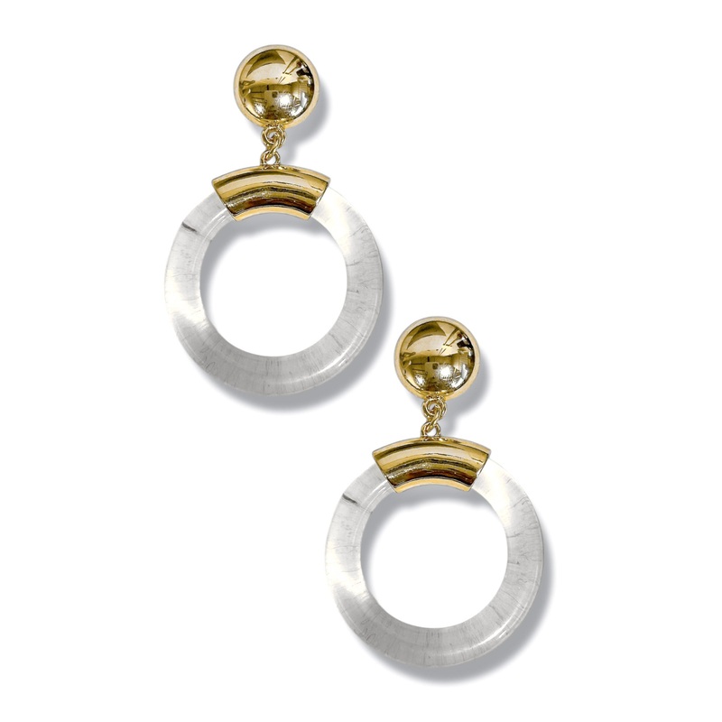 Out With The Old Clear Acrylic Ring Earrings