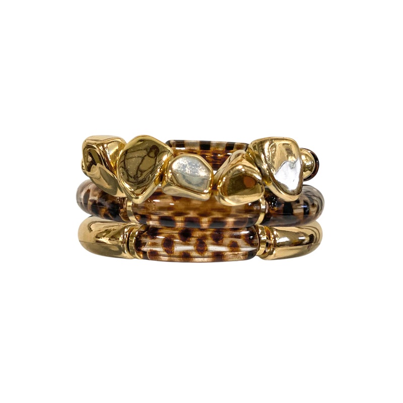Just In Time Pebble Shape & Cylinder Bracelet Set