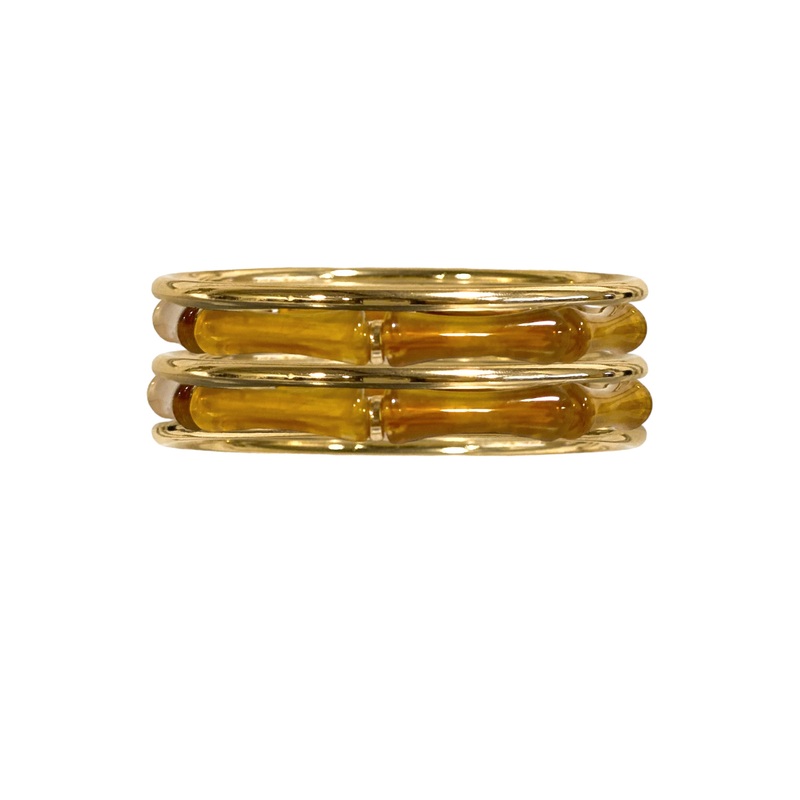 More Important Bamboo Shape & Bangle Bracelet Set