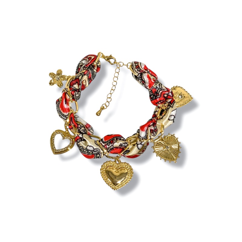 On My Heart Charm Scarf Chain Bracelet