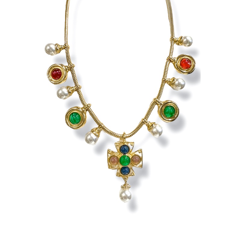 Called Out Multicolor Charm Chain Necklace