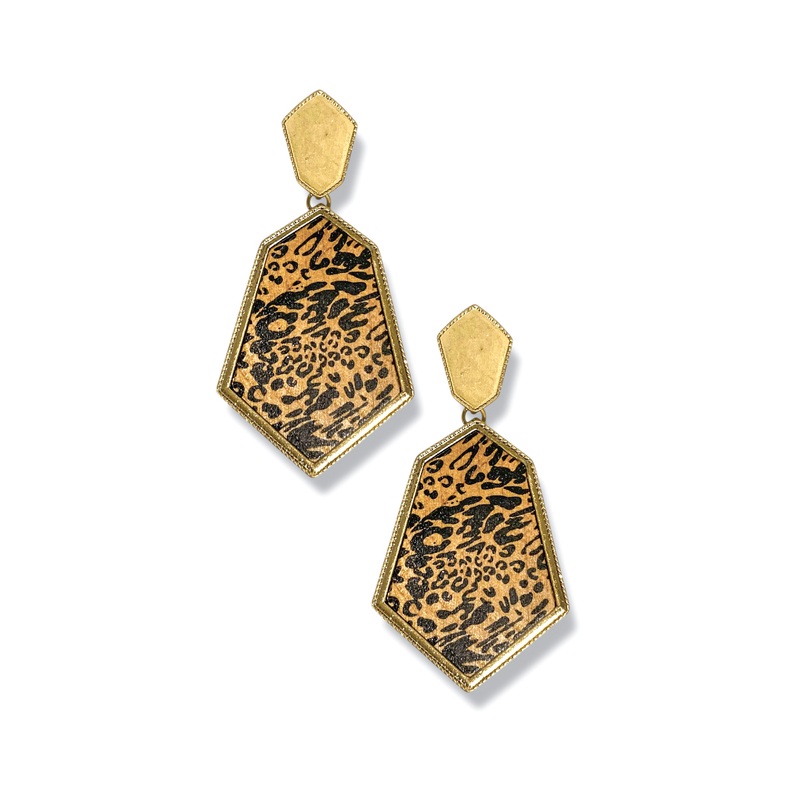 Different Story Cheetah Drop Earrings