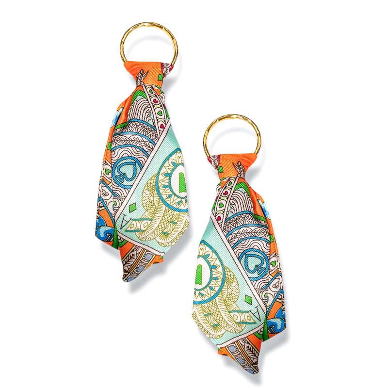 Different View Scarf Circle Earrings