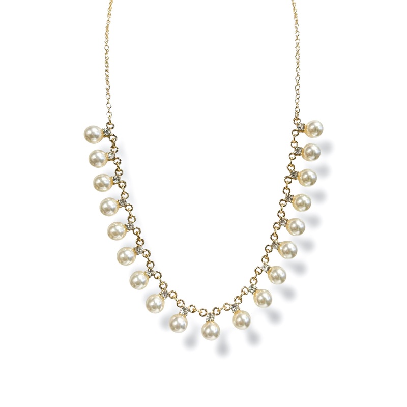 Feeling Pretty Pearl & Crystal Charm Necklace
