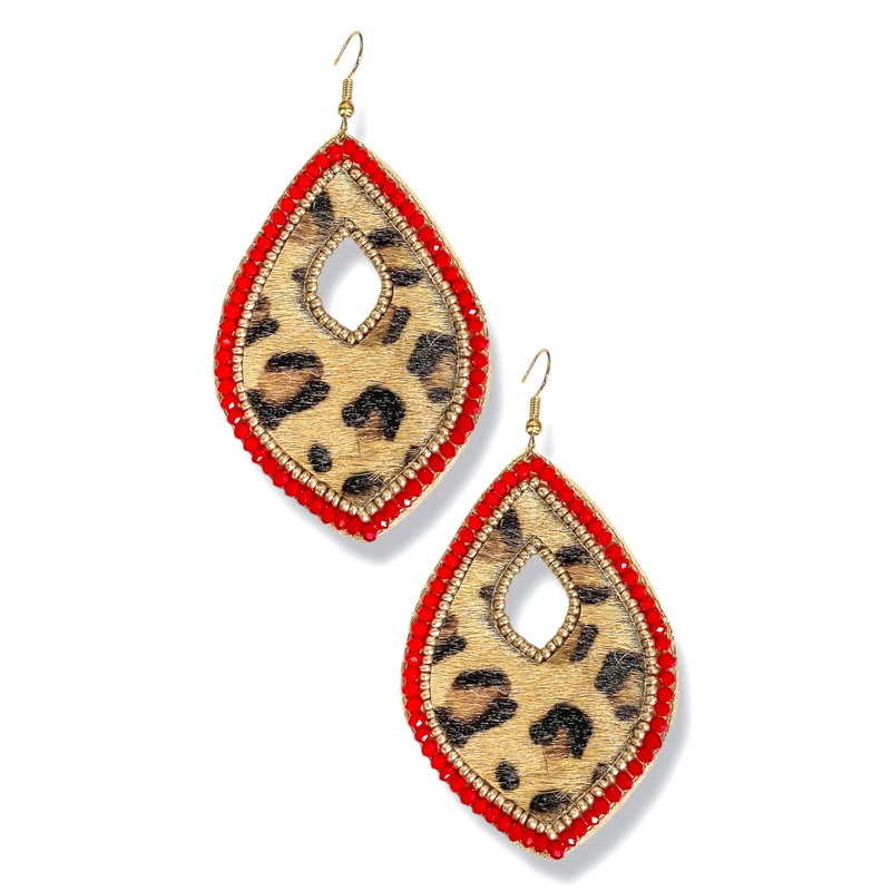 Join Together Leopard & Bead Earrings