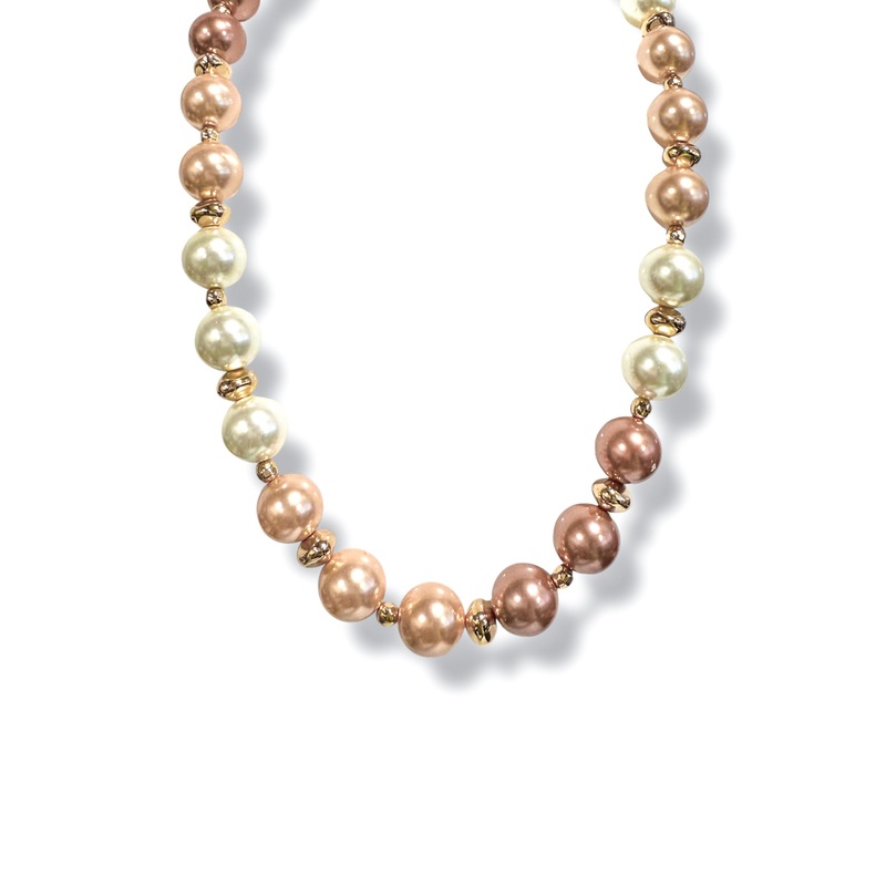 Tell The Tell Beaded Necklace|Cream/Peach
