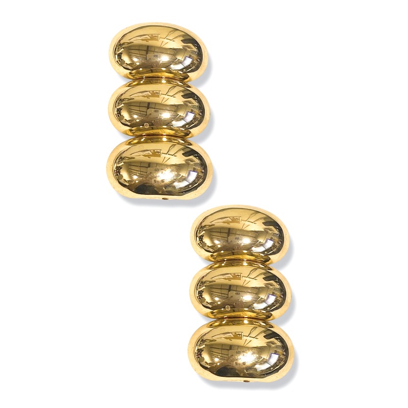 All To Myself Gold Oval Dome Shape Earrings