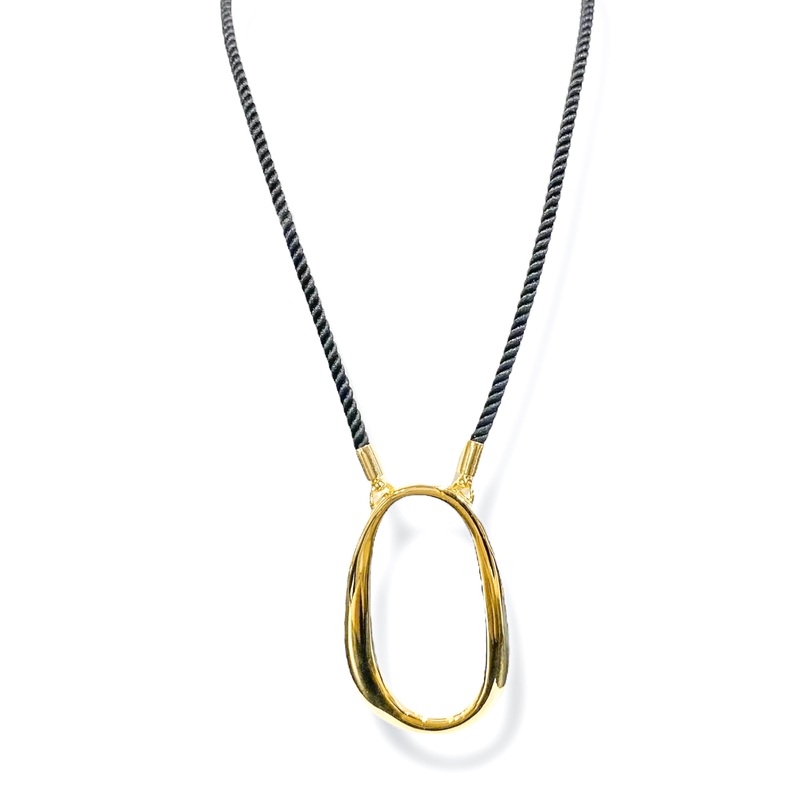 Back In Time Black Cord Necklace