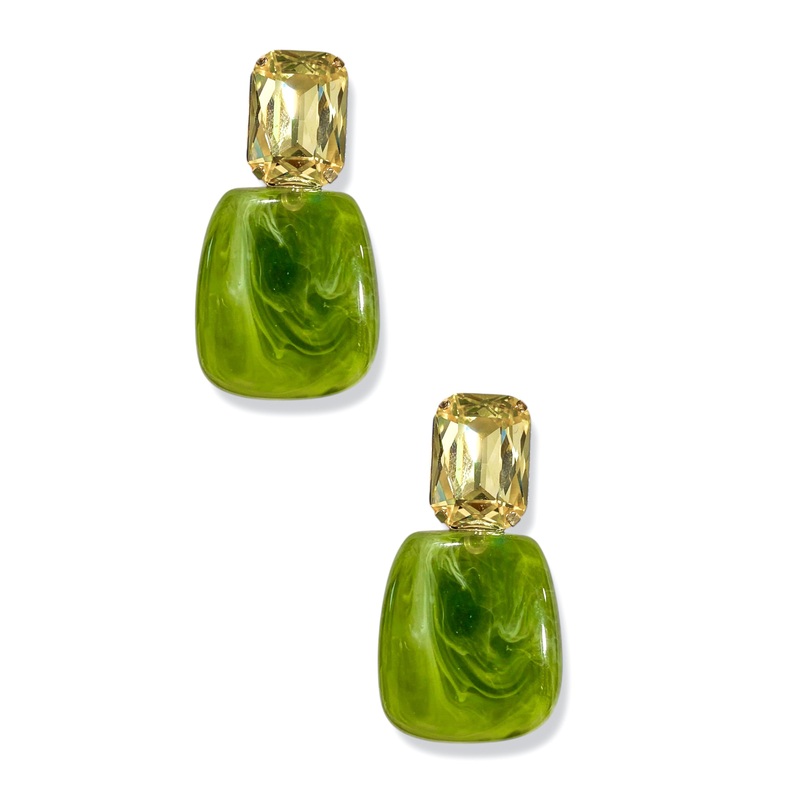 In My Feelings Olive Acrylic Drop Earrings
