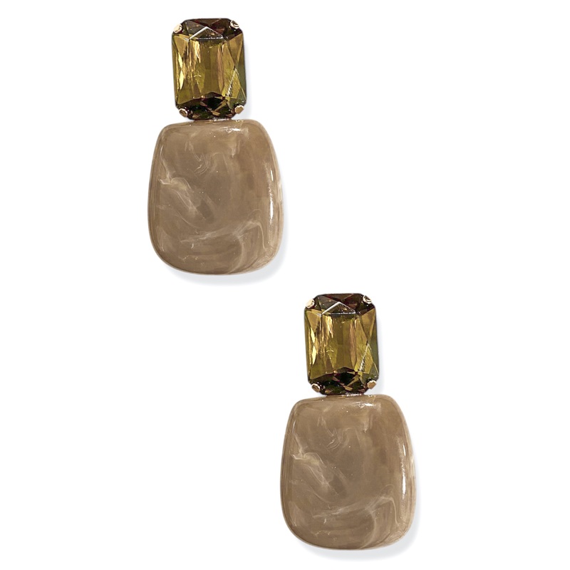 In My Feelings Taupe Acrylic Drop Earrings