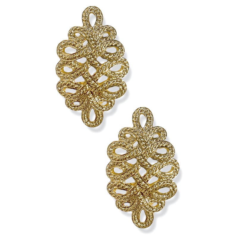 In The Distance Gold Lace Style Staement Earrings