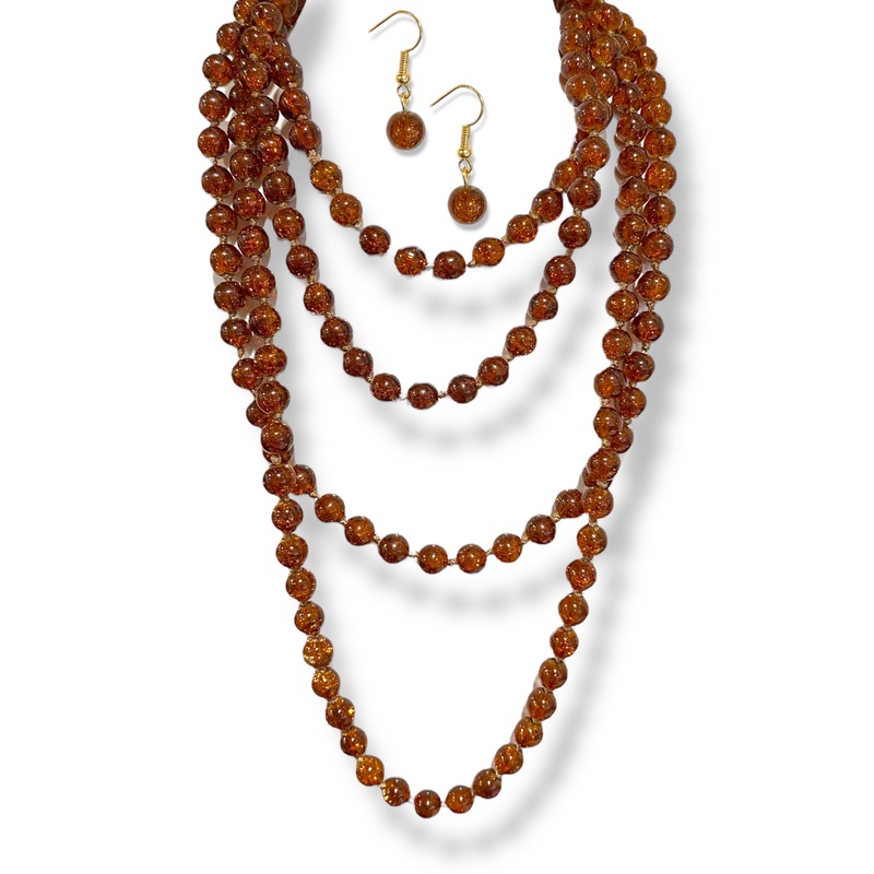 Tell Me More Round Glass Bead Necklace