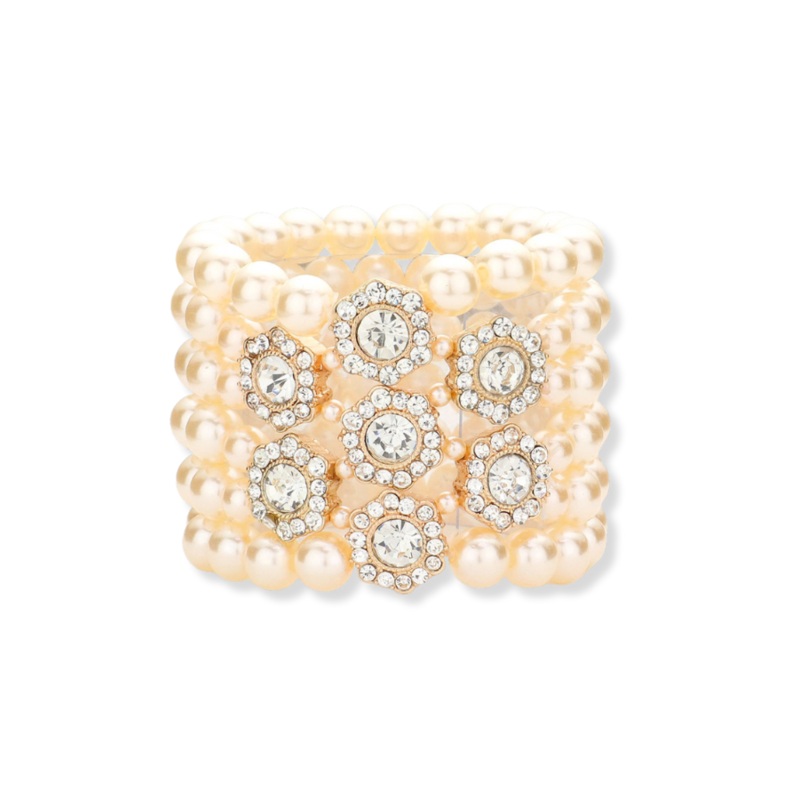 Trusting You Beaded Bracelet|Gold/Pearl/Clear