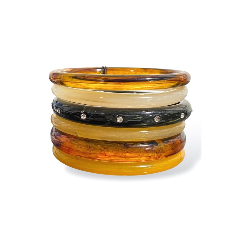Back To You Soon Acrylic Bangle Bracelet Set
