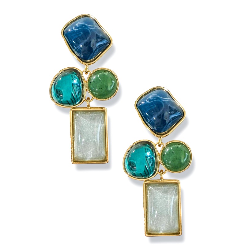 Big Impression Blue Multi Shape Earrings