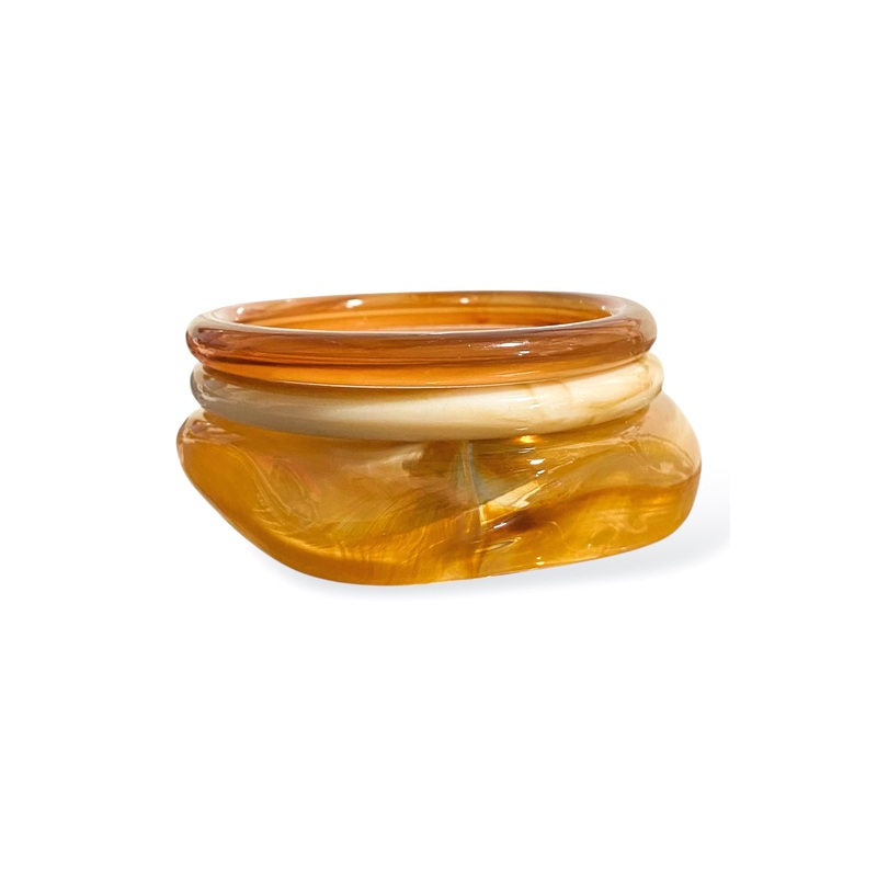 Just In Time Brown Acrylic Bangle Bracelet Set