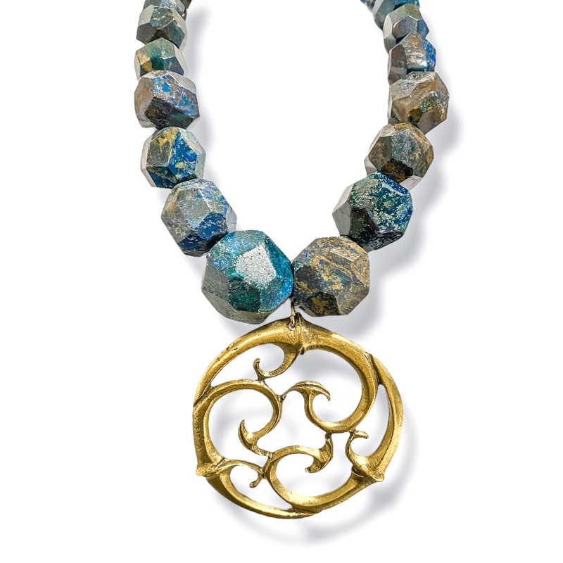 Made in the Deep South 1960s Medallion 1960s Jasper Bead Necklace