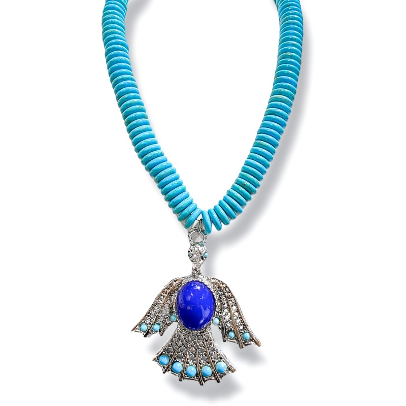 Made in the Deep South 1960s Phoenix Pendant 1960s Turquoise Necklace