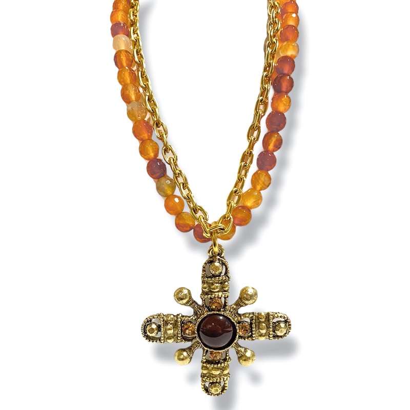 Yochi Blaine Cross Statement Necklace