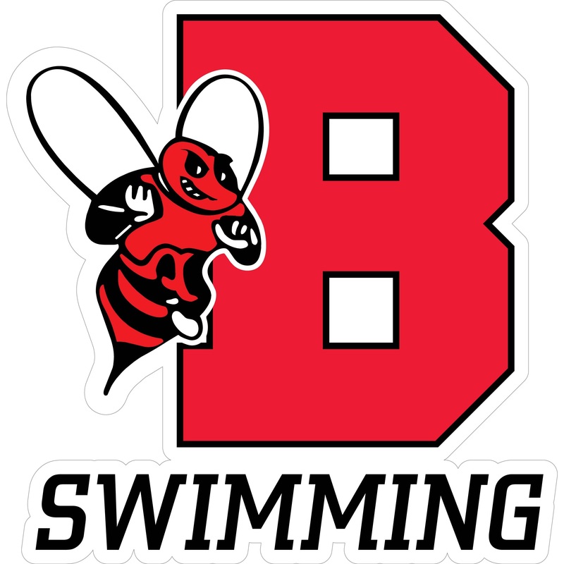 B Swimming Varsity & Plain Font Decal