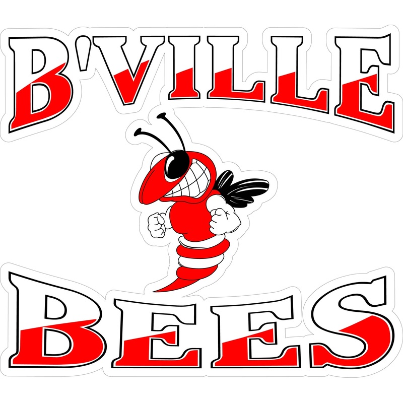B’Ville Bees Red Decal|5″-6″|(Two-Pack) 3″
