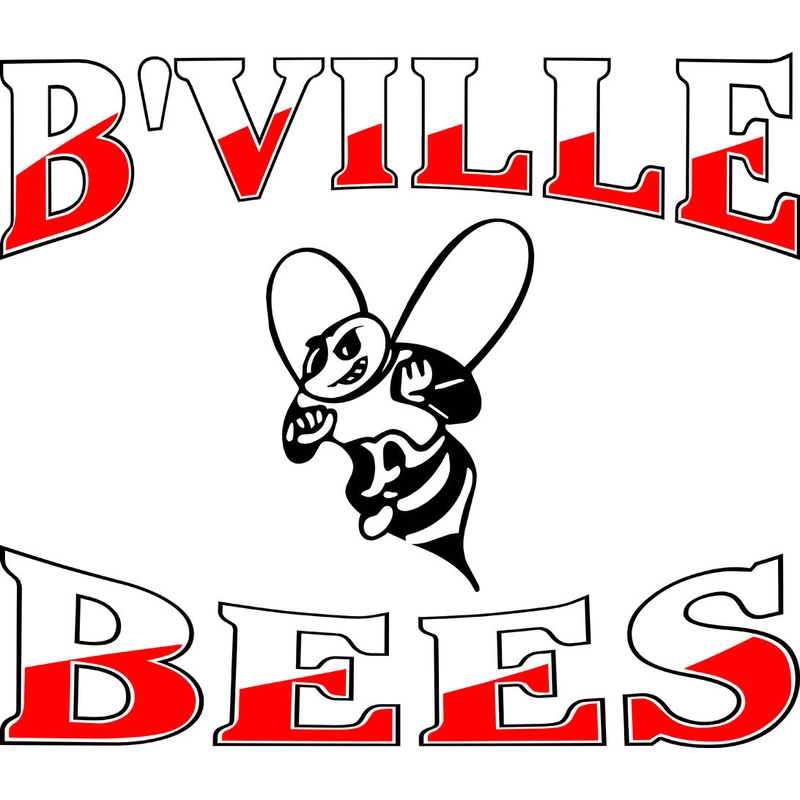 B’VILLE BEES Red/White Decal|5″-6″|(Two-Pack) 3″
