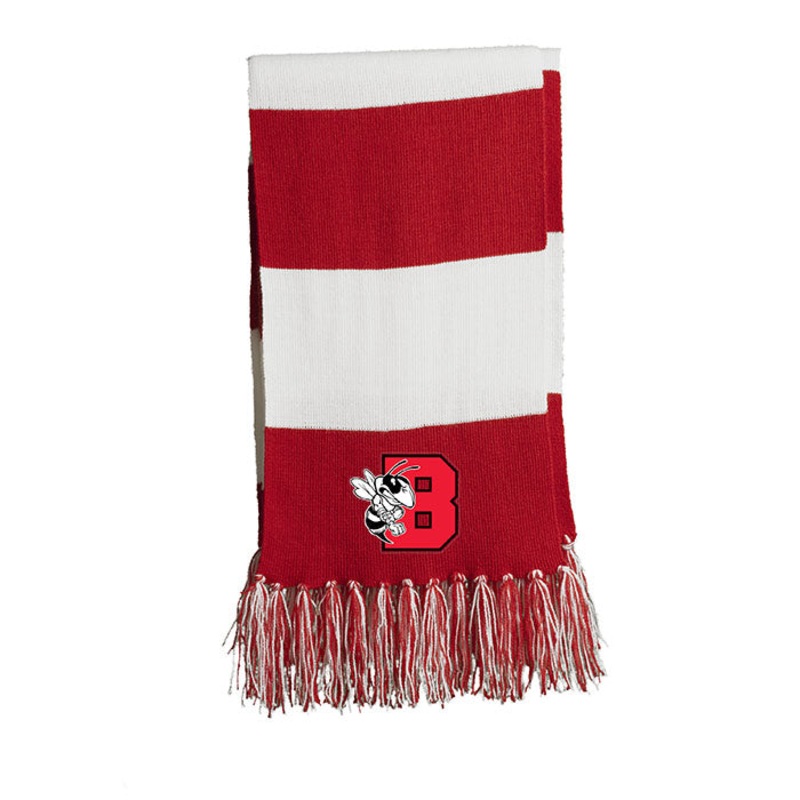B’ville Bees Winter Scarf – Red & White