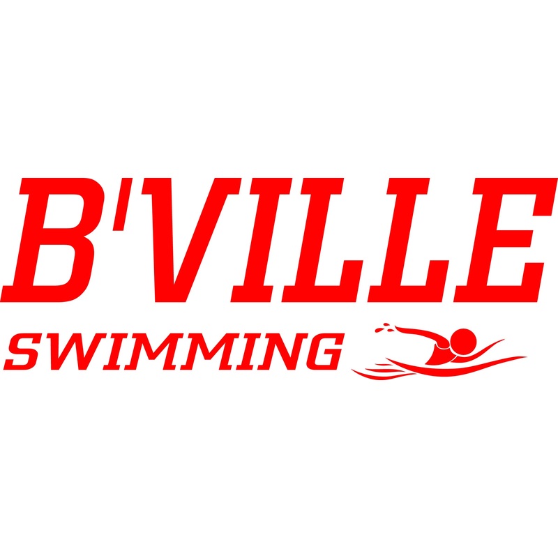 B’VILLE SWIMMING Red Decal|5″-6″|(Two-Pack) 3″