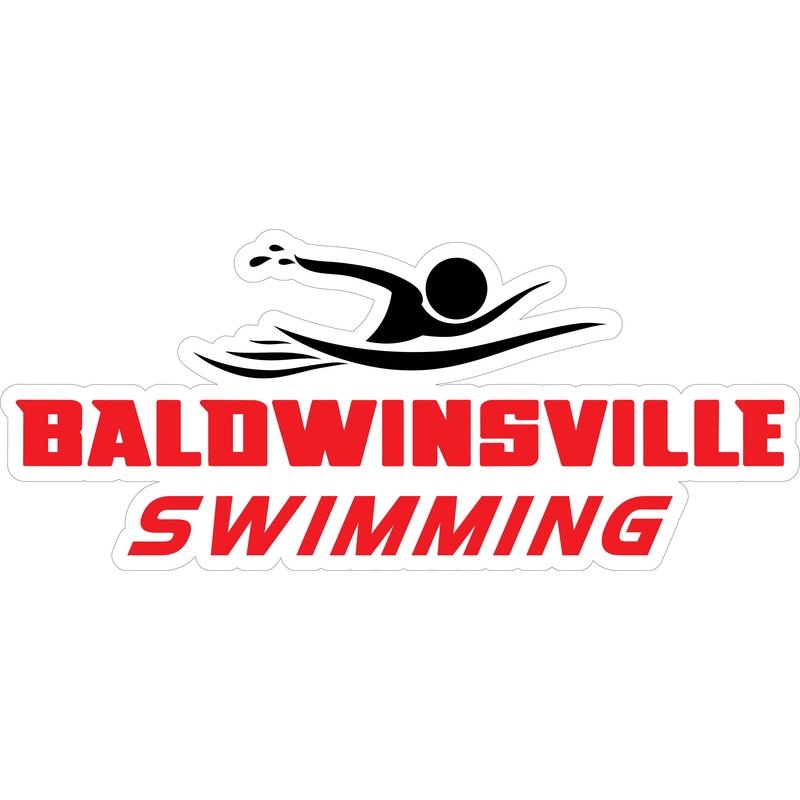 Baldwinsville Swimming Red Lettering Decal