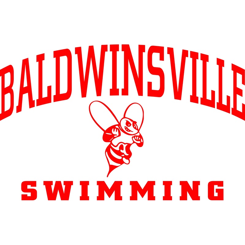 Baldwinsville Swimming Varsity Font & Bee Decal