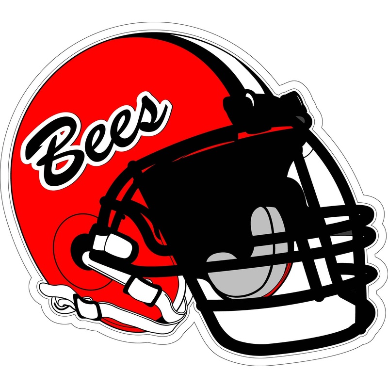 Bees Football Helmet Decal|5″-6″|(Two-Pack) 3″