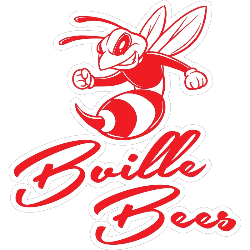 Bville Bees Cursive (Red) Decal