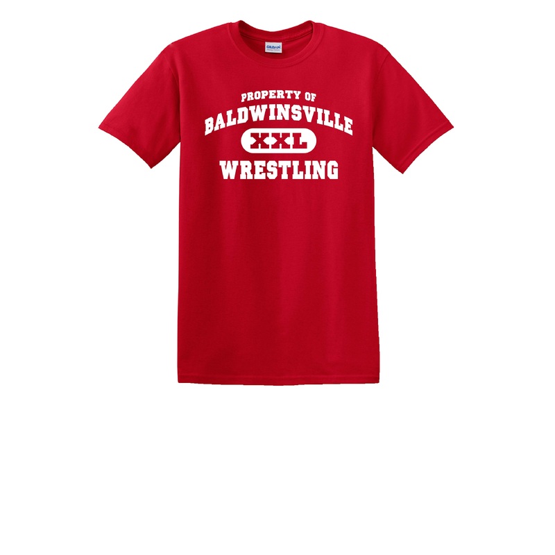 Gildan Short Sleeve T-Shirt – Property of Baldwinsville Wrestling – Red