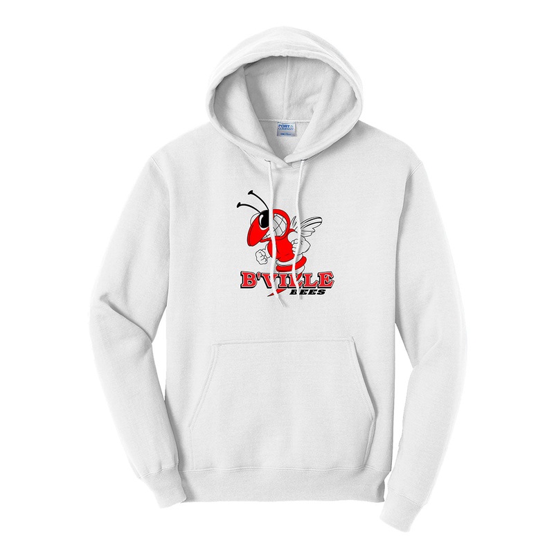 B’ville Bees White Hoodie|Youth S|Youth M|Youth L|Youth XL|S|M|L|XL|2XL|3XL