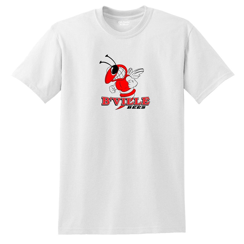 B’ville Bees White T-shirt|Youth S|Youth M|Youth L|Youth XL|S|M|L|XL|2XL|3XL