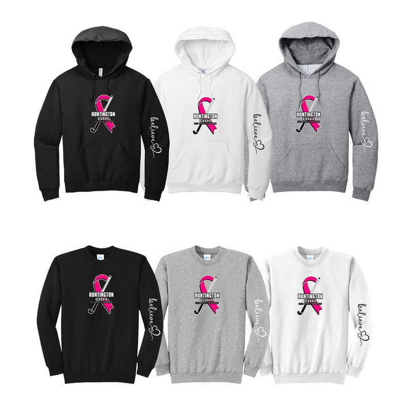 (Crewnecks & Hoodies Only) Huntington Classic Optional Believe Left Sleeve Logo