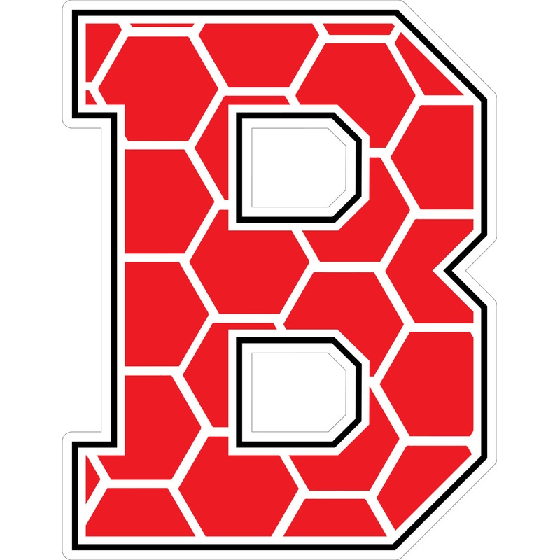 Varsity B Honeycomb Decal|5″-6″|(Two-Pack) 3″